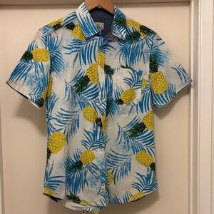 Burnside Pineapple Print Short Sleeve Shirt
